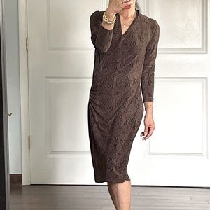 Norma Kamali Snake Print Faux Wrap Midi Dress M